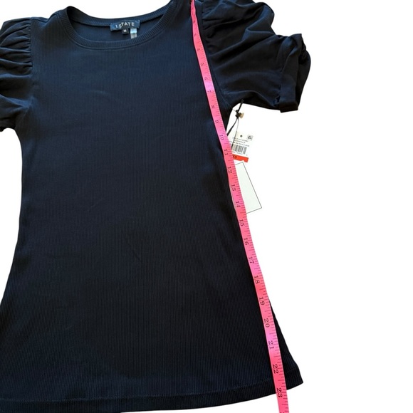 1. State Black Puff Sleeve Fitted Top NWT - Picture 5 of 7